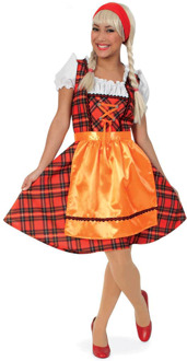 Oktoberfest Schots geruit dirndl jurkje rood 38 (m)