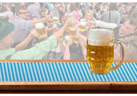 Oktoberfest - Tafelloper Oktoberfest 65 x 600 cm Blauw