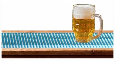 Oktoberfest - Tafelloper Oktoberfest versiering 65 x 600 cm - Bierfeest feestartikelen tafel decoratie - Versiering blauw/wit