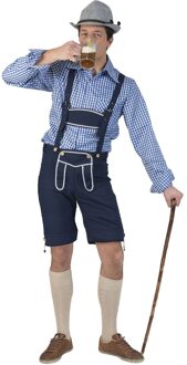 Oktoberfest Tiroler blauwe broek voor heren - 56-58 (2XL/3XL) - Carnavalskostuums