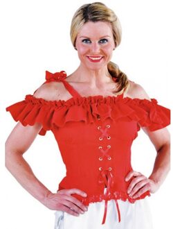 Oktoberfest - Tiroler blouse Carmen voor dames - rood - Oktoberfest kleding 40 (M)
