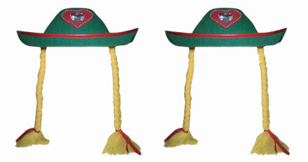 Oktoberfest verkleed hoedjes - 10x stuks - groen - dames - Tiroler bierfeest hoeden - met vlechten