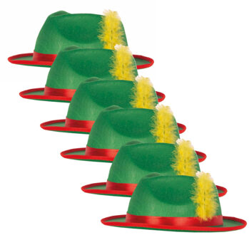 Oktoberfest verkleed hoedjes - 12x - groen - volwassenen - Tiroler bierfeest hoeden