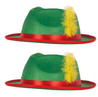Oktoberfest verkleed hoedjes - 2x - groen - volwassenen - Tiroler bierfeest hoeden