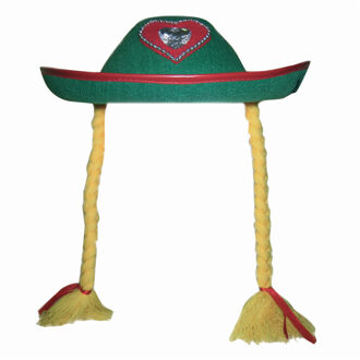 Oktoberfest verkleed hoedjes - groen - dames - Tiroler - met vlechten