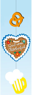 Oktoberfest versiering hangdecoratie - Brandvertragende oktoberfest slinger 85 cm - Slinger gruss von oktoberfest