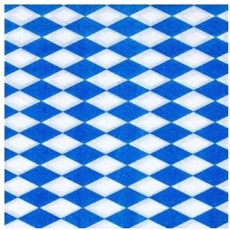 Oktoberfest vlag Beieren servetten - 100x - Tafel decoratie feestartikelen van Bayern - Papier