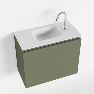 OLAN 60cm toiletmeubel army. LEX wastafel talc midden 1 kraangat