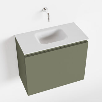 OLAN 60cm toiletmeubel army. LEX wastafel talc midden geen kraangat