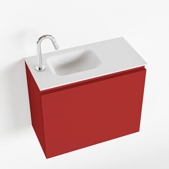 OLAN 60cm toiletmeubel fire. LEX wastafel talc links 1 kraangat