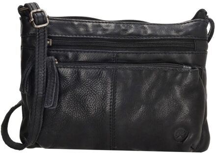 Old West Paint Rock Kleine Leren Schoudertas - Zwart