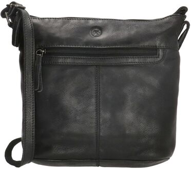 Old West Paint Rock Leren Schoudertas - Zwart