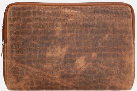 Old West San Angelo - Leren Laptopcover / Laptopsleeve - 17 inch - bruin