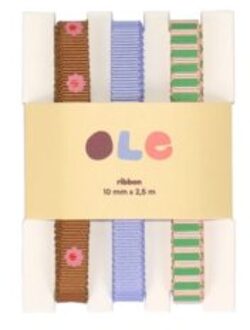 Ole cadeaulinten flower - plain - stripe