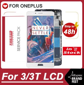 Oled/100% Originele 5.5 ''Amoled Display Vervanging Voor Oneplus 3 Lcd Touch Screen Voor Oneplus 3T a3000 Lcd-scherm origineel BlackNoFram