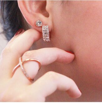 Olena oorbellen - Oostenrijks kristal Wit en roségoud