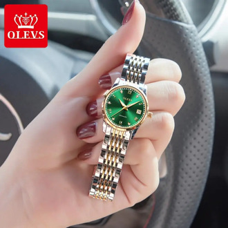 OLEVS Women Mechanical Watch Luxury Bracelet Wrist Wristwatch Elegant Ladies Automatic Clock Watch Relogio Feminino Steeldive