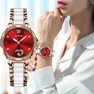 OLEVS Women watch Set Waterproof Automatic Mechanical watch Female Ceramic watch Gift for Women Wristwatches