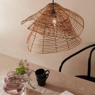 Olga hanglamp van rotan, Ø 51 cm licht hout