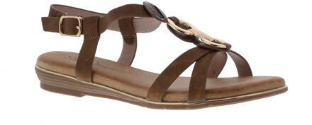 Olga wreefring sandaal | dames | maat: | imitatieleer Klaproos - 38