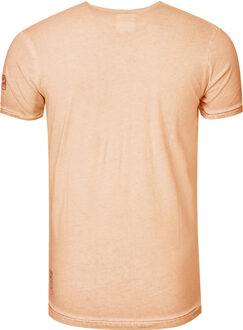 Olie Afgeveegde T-shirt Oranje - 2XL