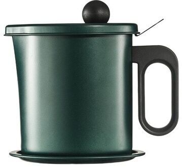 Olie Container Keuken, Vet Kan Voor Keuken Met Zeef, Anti-Brandwonden Handvat, geschikt Voor Het Opslaan Frituren Olie donker groen
