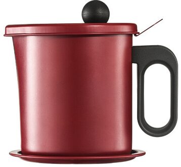 Olie Container Keuken, Vet Kan Voor Keuken Met Zeef, Anti-Brandwonden Handvat, geschikt Voor Het Opslaan Frituren Olie wijn rood