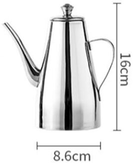 Olie Dispenser Cruet Azijn Fles Bbq Drip Gratis Keuken Lange Mond Koken Roestvrij Stalen Pot Container Met Deksel Lekvrije