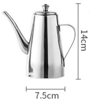 Olie Dispenser Cruet Azijn Fles Bbq Drip Gratis Keuken Lange Mond Koken Roestvrij Stalen Pot Container Met Deksel Lekvrije