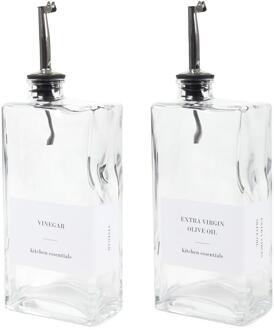Olie- en azijnfles set a 2 XL 500ml transparant