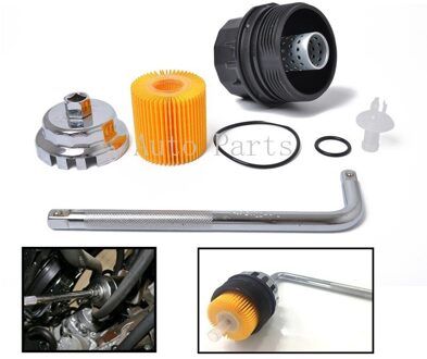Olie Filter Kits Reparatie Kit Oliefilter Cap Behuizing Cap Filter Cover + Gereedschap 15620-36020 04152-31090 voor Toyota Lexus ES300h ES350 1reeks