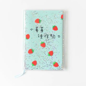 Olie gevulde rubber mouwen PVC notebook card set droom pailletten macaron student notebook groen