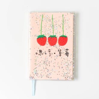 Olie gevulde rubber mouwen PVC notebook card set droom pailletten macaron student notebook Rood