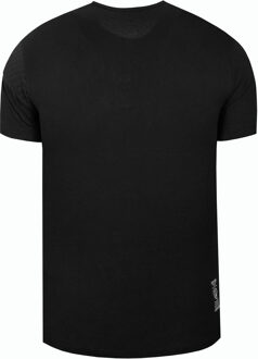 Olie-gewassen T-shirt met knoopsluiting - maat 3XL Zwart