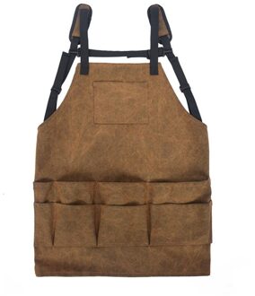 Olie Gewaxt Canvas Retro Koken Schorten Tuin Hardware Workshop Tool Schort Multi Zakken Multifunctionele Waterdichte Tool Schort