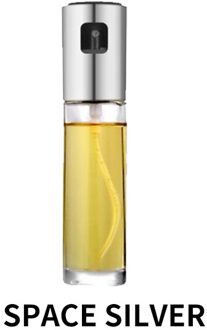 Olie Spray Fles Koken Bakken Azijn Mist Spuit Barbecue Spray Fles Voor Keuken Koken Bbq Grillen Roosteren Spray Bottl een style zilverachtig