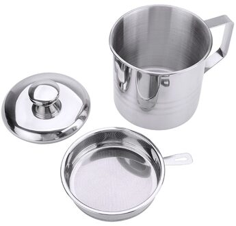 Olie Zeef Pot Roestvrij Stalen Container Kruik Opslag Kan Met Filter Lekvrij Koken Olie Pot Dispenser Keuken Gereedschap