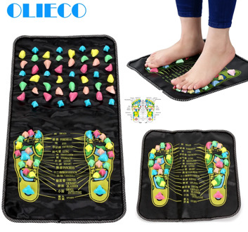 OLIECO Feet Massage Pad Chinese Feet Reflexology Walk Massage Stone Feet Pain Relieve Mat Pad Feet Health Care Massager Cushion