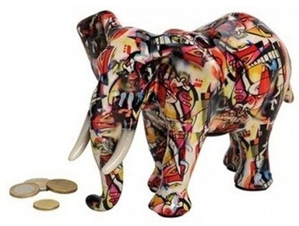 Olifant dieren spaarpot rood 22 cm - Spaarpotten Multikleur