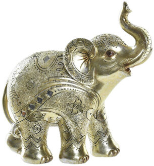 Olifant dierenbeeld - goud - polyresin - 24 x 10 x 24 cm - home decoratie