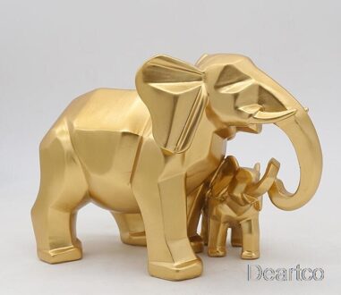 Olifant Hars Home Decoratie Accessoires Ambachten Goud Moderne Geometrische Voor Standbeeld Ornamenten Moeder En Kind Dier