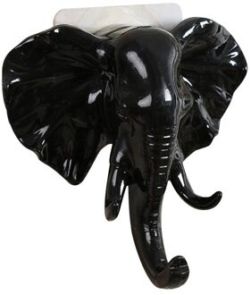 Olifant Hoofd, Dier, Zelfklevende Haak Voor Kleding, Kleerhanger, cap Voor Demonstreren De Deur, Sticky Holder Kamer zwart