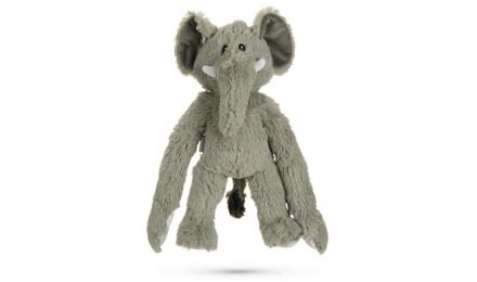 olifant james - hondenspeelgoed - pluche - grijs - 40x20x12,5 cm