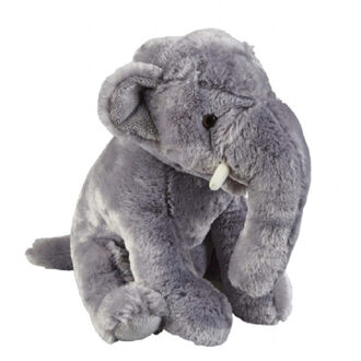 olifant knuffel - grijs - stof/pluche - 30 cm - speelgoed