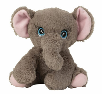 Olifant knuffel van zachte pluche - speelgoed dieren - 21 cm Multi