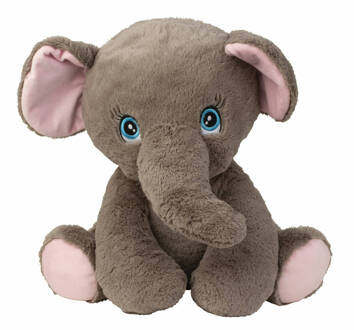 Olifant knuffel van zachte pluche - speelgoed dieren - 41 cm - Knuffeldier Multikleur