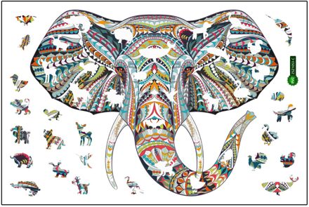 Olifant Puzzel Stickers Wall Art Unieke Vorm Animal Decals Muurstickers Decals Voor Bedrijf Kantoor School Kamer Verwijderbare