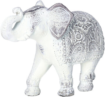 Olifant woondecoratie dieren beeldje wit 24 x 17 x 7 cm