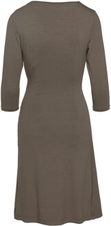 Olijf imitatiewikkeljurk van duurzame stof - EU 42 / UK 14