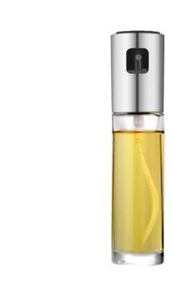 Olijfolie Spuit Dispenser Voor Koken, food-Grade Glas Olie Spuiten Transparante Azijn Fles Olie Dispenser 100Ml Voor Keuken zilver